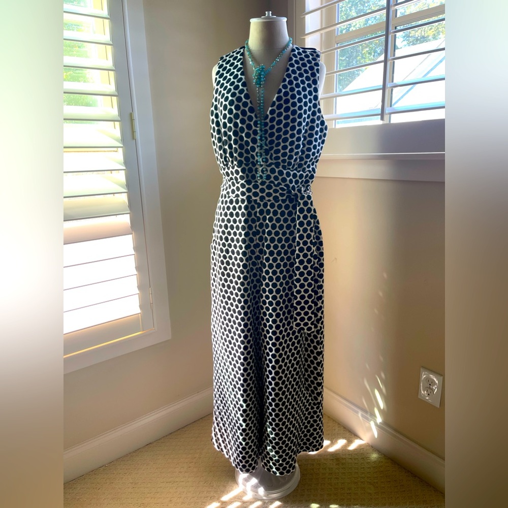 Eva Franco Polka dot knit jumpsuit from Anthropologie Large
